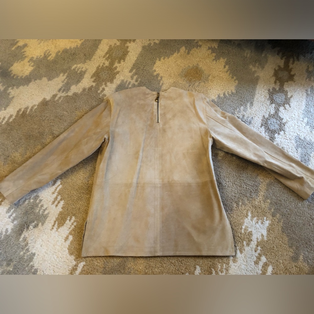 Erez Levy Saks Fifth Avenue Beige Suede Learher Skirt And Top Set Sz 4 Vintage! - Picture 9 of 16